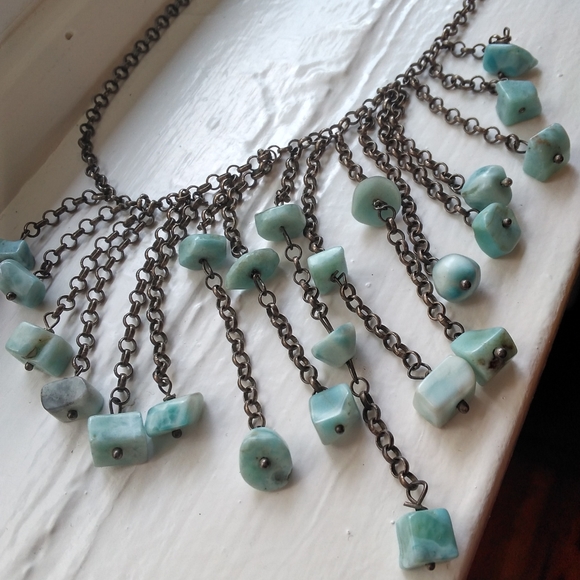 Larimar and silver necklace - Picture 3 of 3
